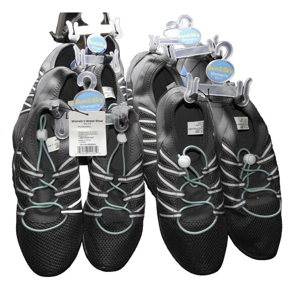 Lot of 9 Sun&Sky Mesh Water Shoes for Women, Men, & Kids - Various Sizes Include - Picture 2 of 16